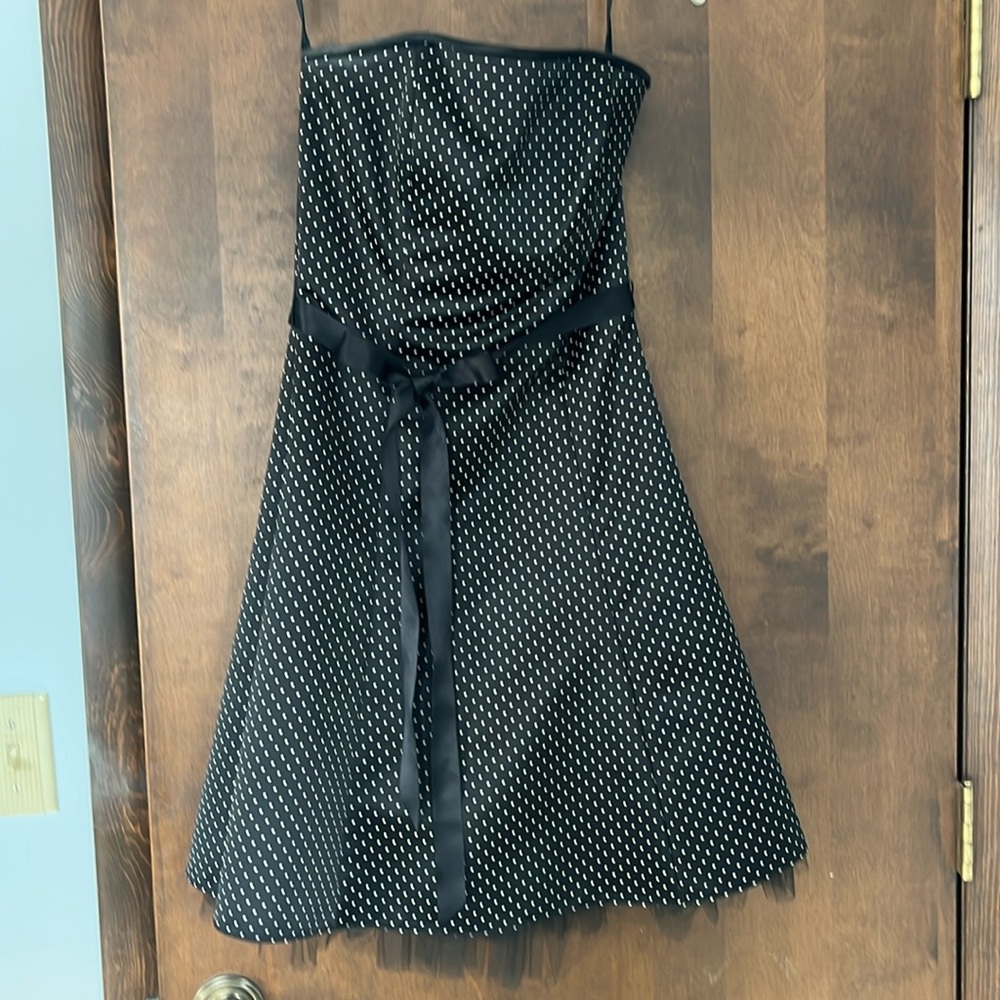 Jessica McClintock for Gunne Sax black and white Polka Dot Cocktail Dance Dress